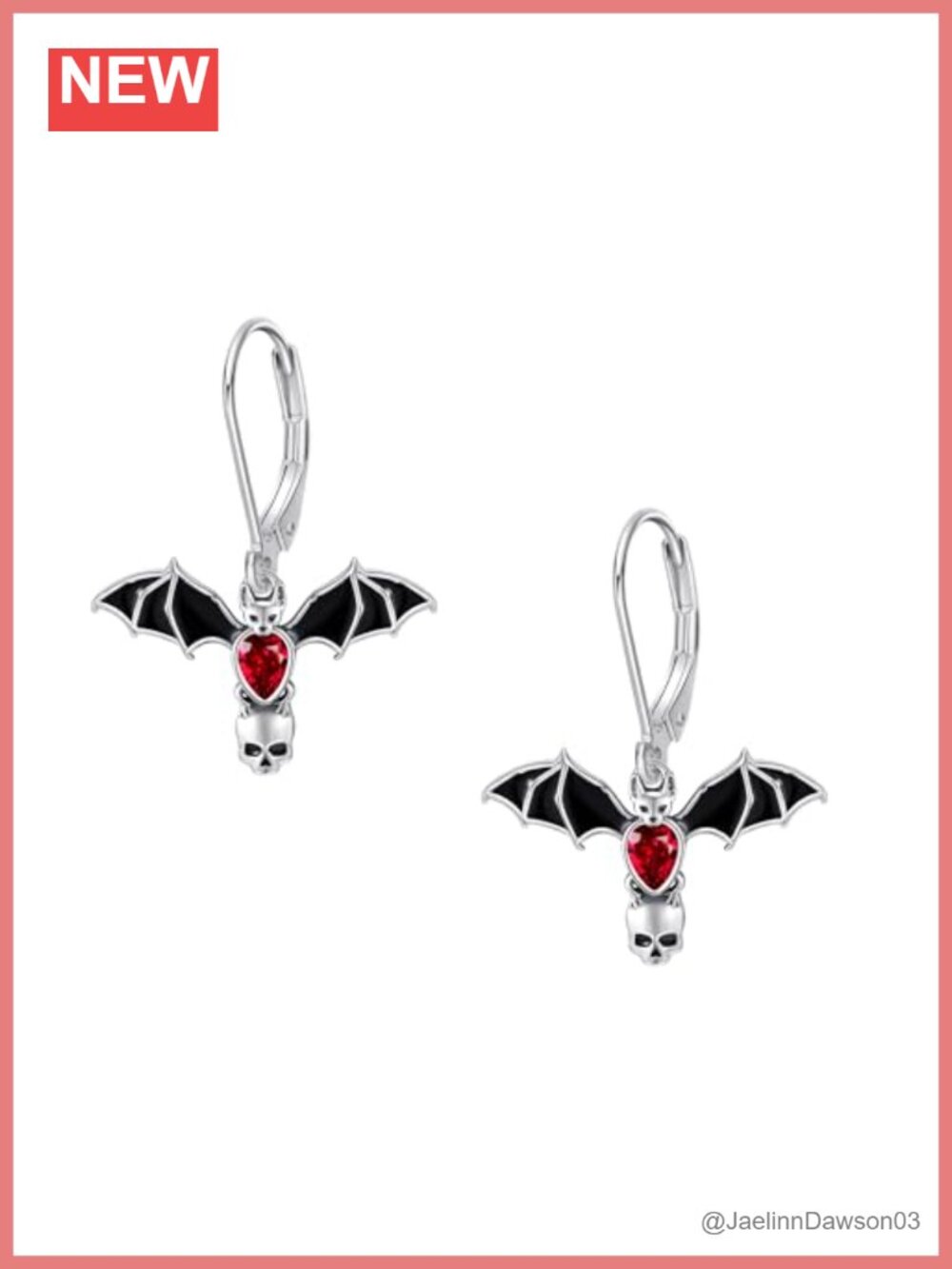 Sterling Silver Bat Dangle Earrings Goth Halloween Hoop Jewelry Gift for Women